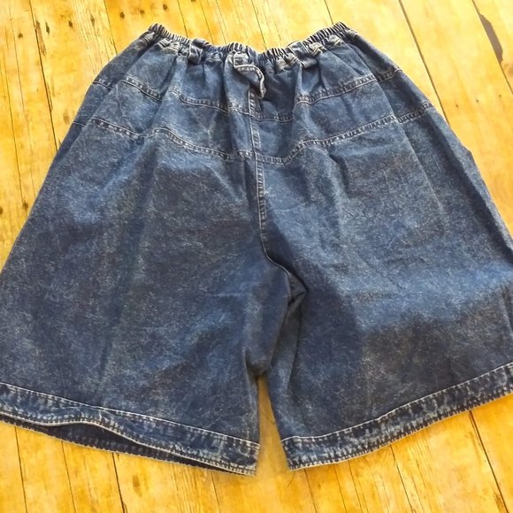 80s High Waist Acid Wash Shorts Embroidered Floral - Picture 5 of 8